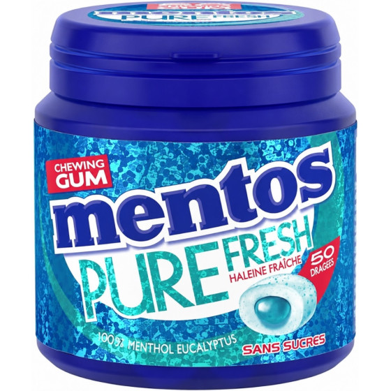 CHEWING-GUM PURE FRESH MENTHOL EUCALIPTUS MENTOS 100G
