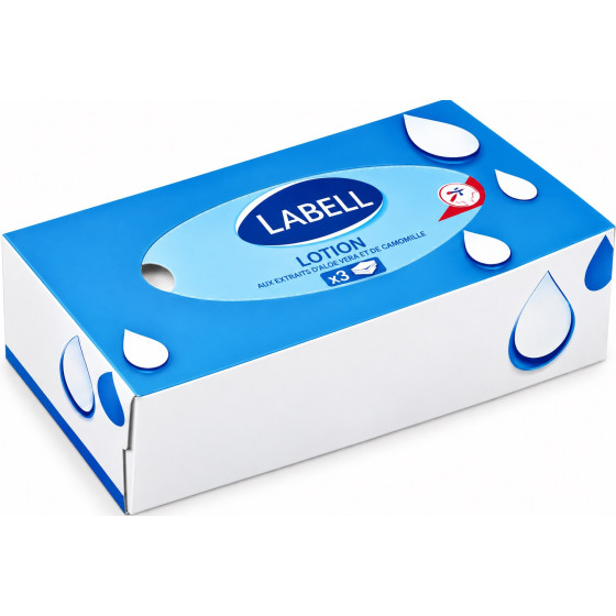 BOÎTE DE MOUCHOIRS LOTIONNÉS 3 PLIS LABELL X90