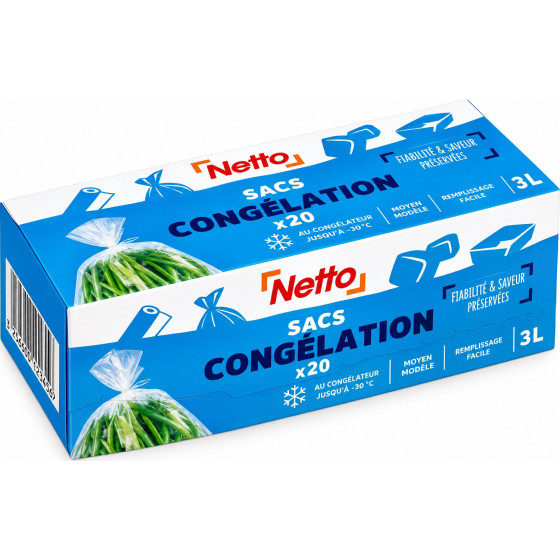 SAC DE CONGELATION ZIP 3L NETTO X20