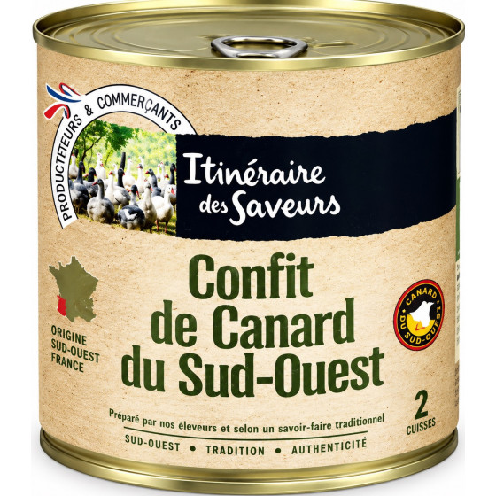 CONFIT DE CANARD DU SUD-OUEST 2CUISSES 765G ITINERAIRE DE SAVEURS