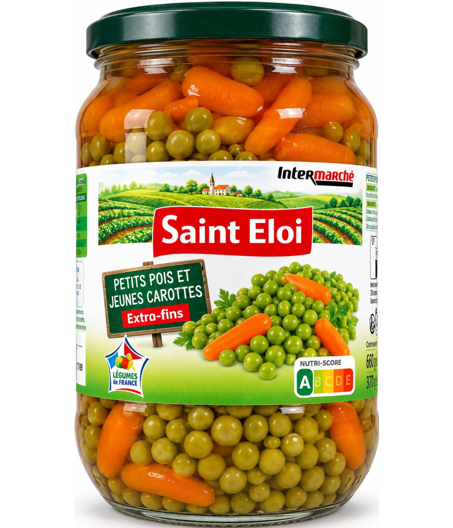 PETITS POIS EXTRA FINS ET CAROTTES SAINT ELOI 720ML