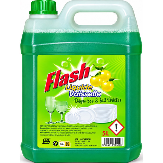 LIQUIDE VAISELLE POMME FLASH 5L
