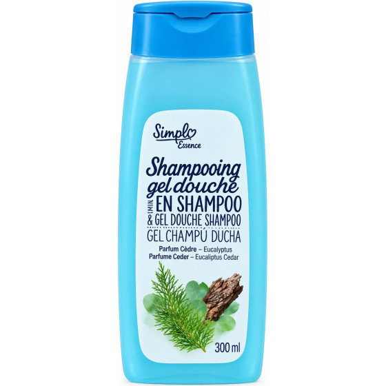 SHAMPOOING GEL DOUCHE VITALITE AU PARFUM BOISE CARREFOUR SIMPL 300ML