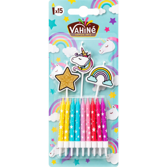 BOUGIES LICORNE 15 PIECES VAHINE