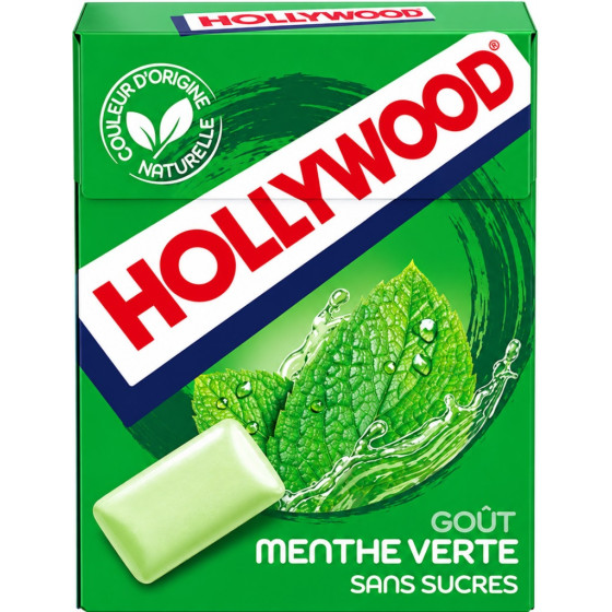 CHEWING-GUM MENTHE VERTE HOLLYWOOD 14G