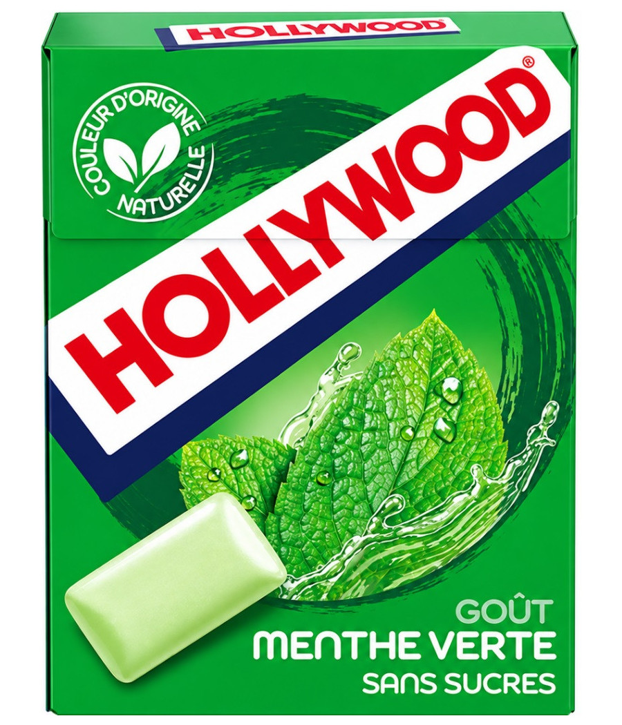 CHEWING-GUM MENTHE VERTE HOLLYWOOD 14G
