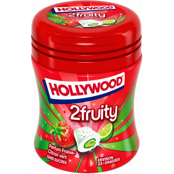 CHEWING-GUM 2FRUITY FRAISE CITRON HOLLYWOOD 51G