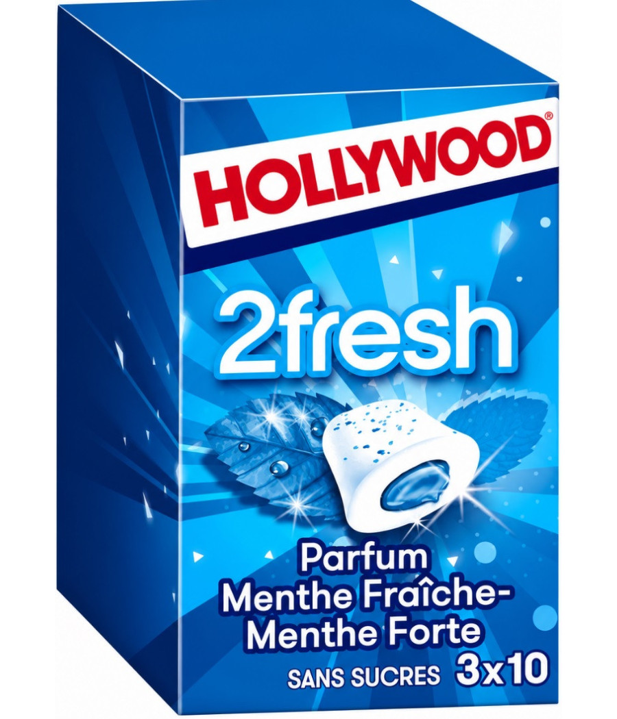 CHEWING-GUM 2FRESH MENTHE FORTE HOLLYWOOD 66G