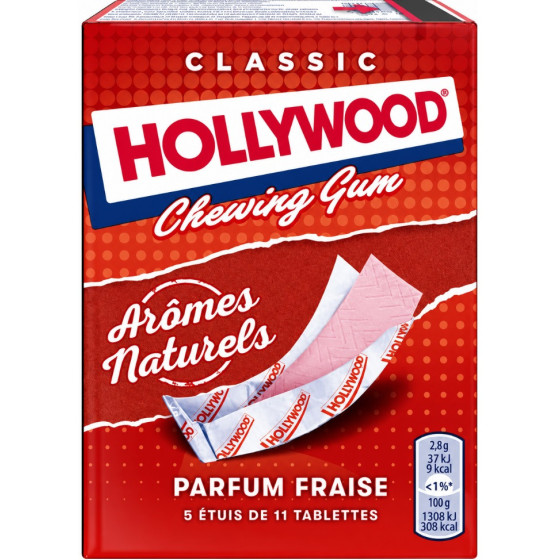 CHEWING GUM FRAISE CLASSIC HOLYWOOD 155G