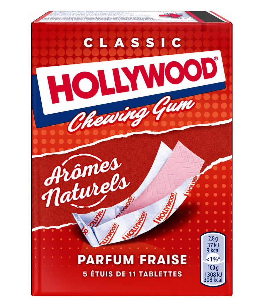 CHEWING GUM FRAISE CLASSIC HOLYWOOD 155G