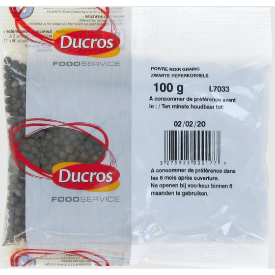 POIVRE NOIR ENTIER DUCROS 100G