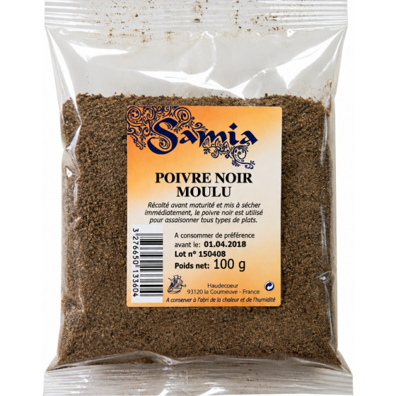 POIVRE NOIR MOULU SAMIA 100G