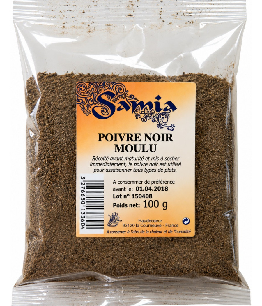 POIVRE NOIR MOULU SAMIA 100G