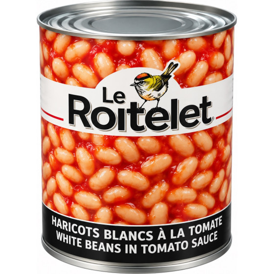 HARICOTS BLANCS A LA SAUCE TOMATE LE ROITELET 500G