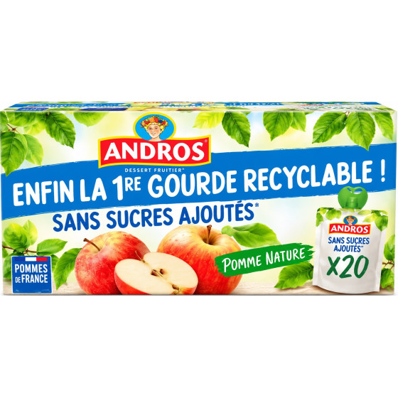 COMPOTE A BOIRE POMME NATURE ANDROS 20X90G
