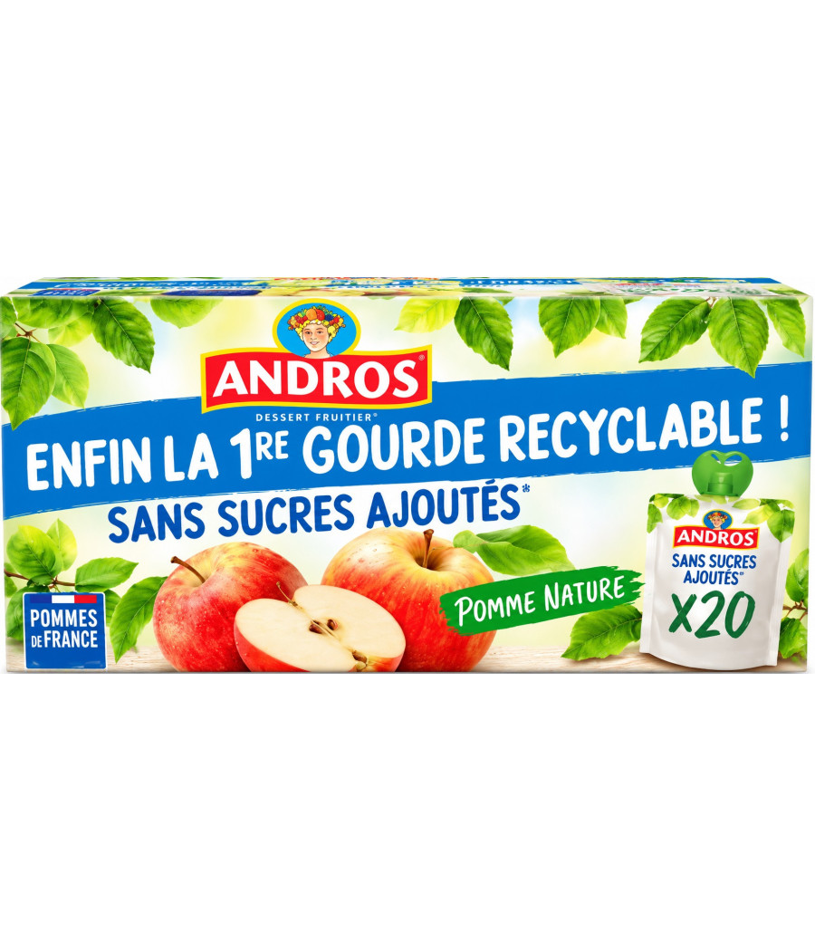 COMPOTE A BOIRE POMME NATURE ANDROS 20X90G