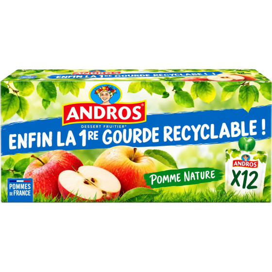 COMPOTE A BOIRE POMME NATURE ANDROS 12X90G