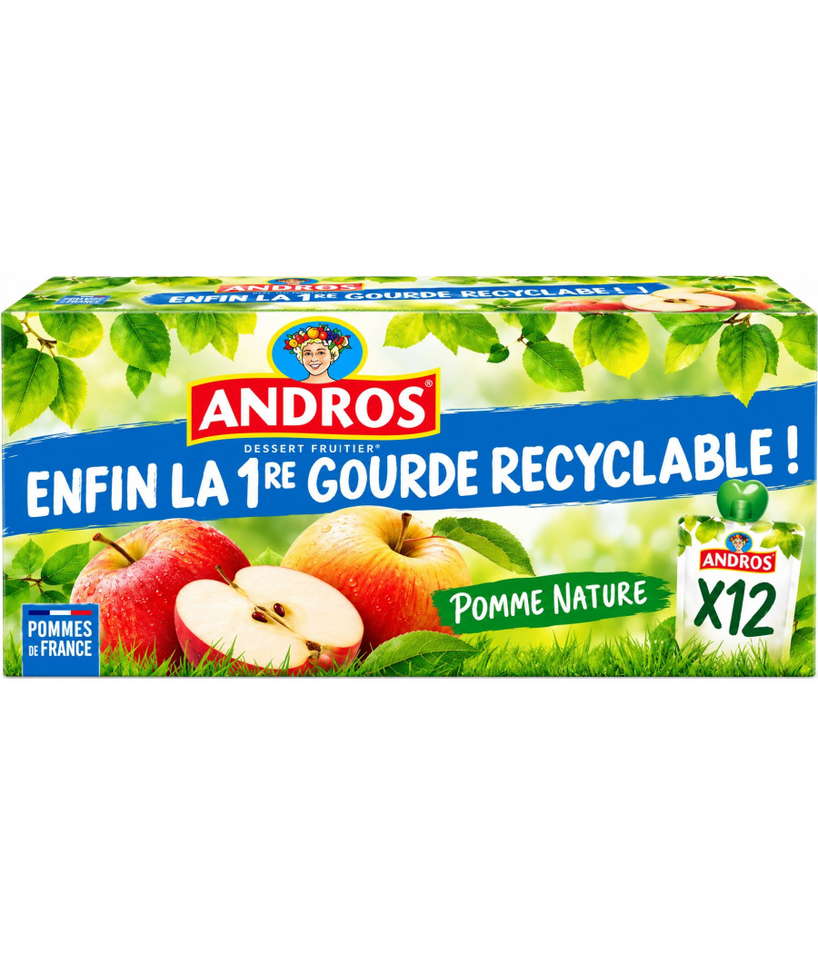 COMPOTE A BOIRE POMME NATURE ANDROS 12X90G