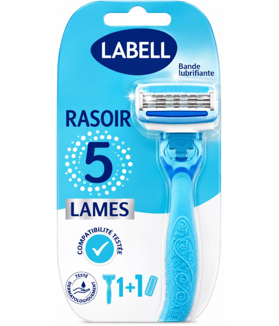 RASOIR 5 LAMES AVEC BANDE LUBRIFIANTE ET TETE PIVOTANTE LABELL