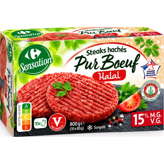 STEACK HACHES HALAL 800G CARREFOUR SENSATION