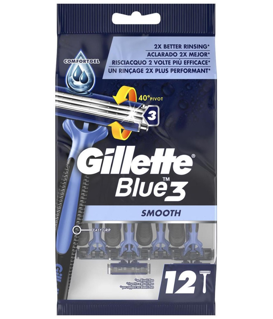RASOIRS JETABLES BLUE3 SMOOTH GILLETTE X12