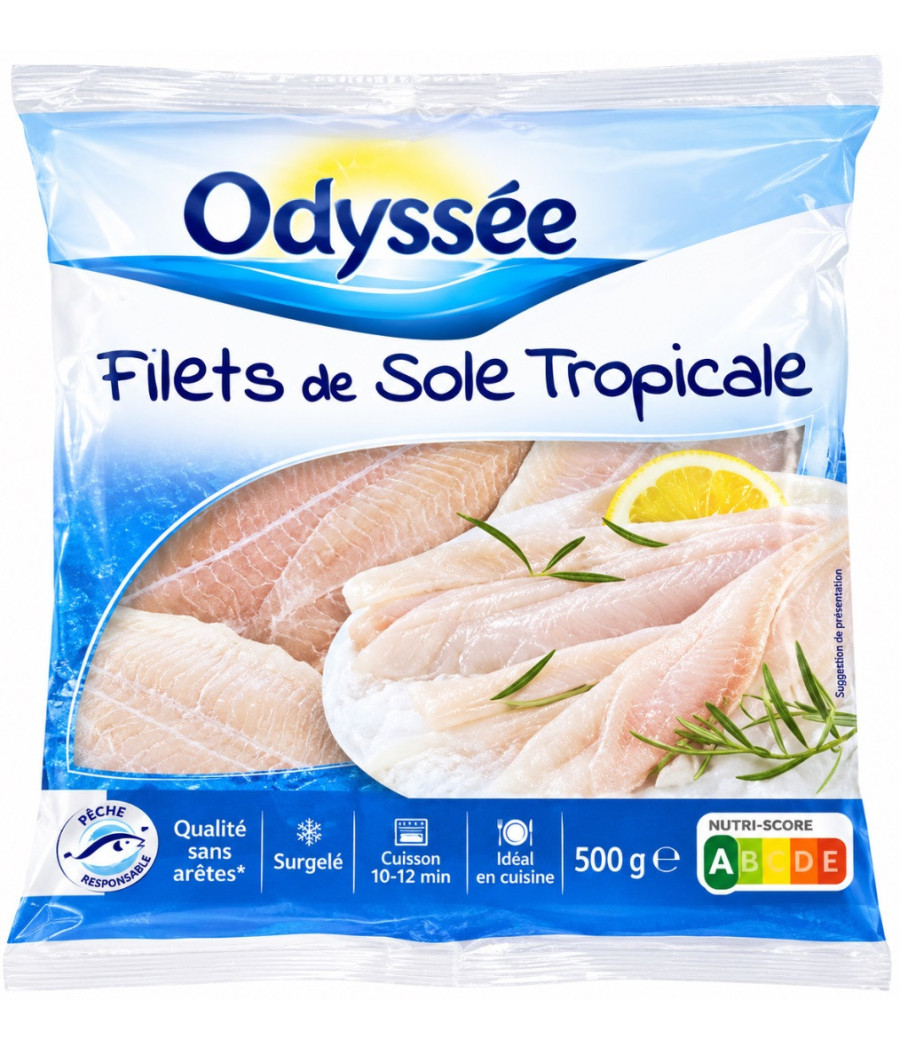 FILETS DE SOLE TROPICALE ODYSSEE 500G