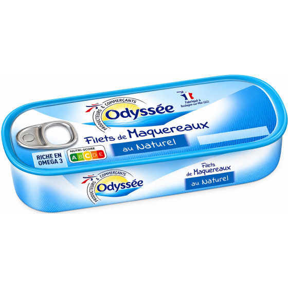 FILETS DE MAQUEREAUX AU NATUREL ODYSSEE 176G