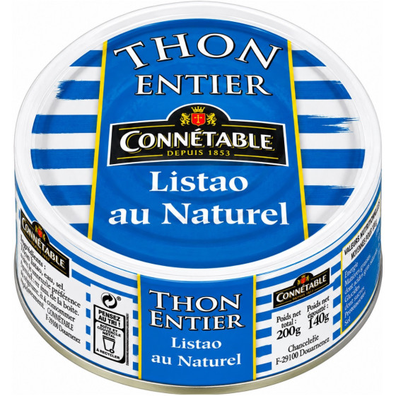 THON ENTIER LISTAO AU NATUREL CONNETABLE 200G
