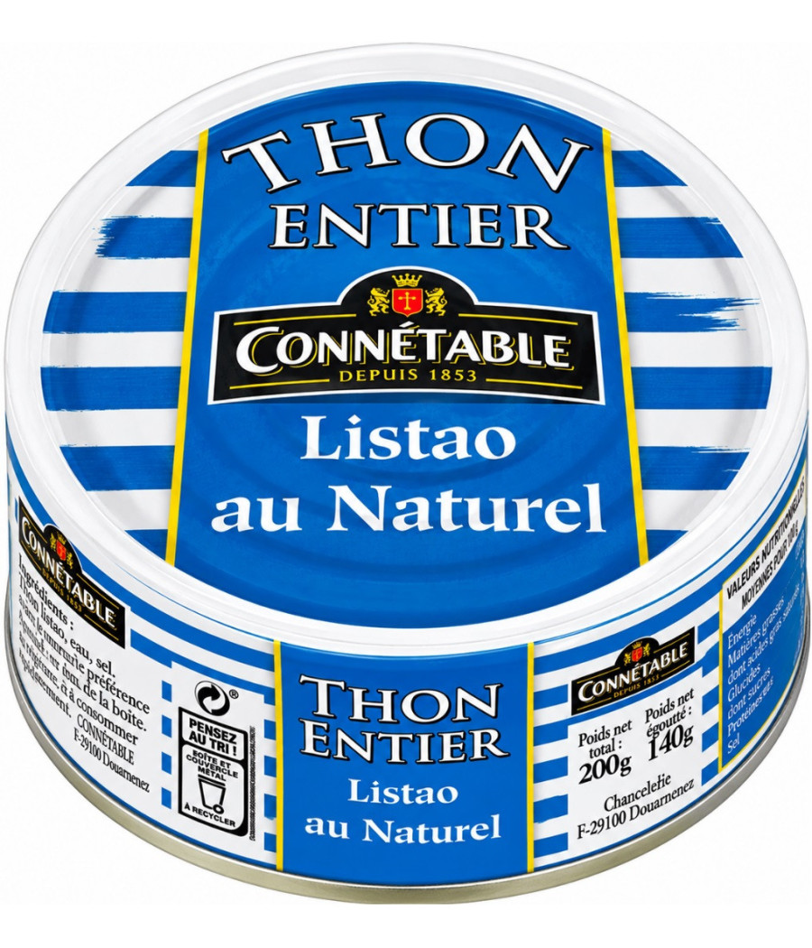 THON ENTIER LISTAO AU NATUREL CONNETABLE 200G