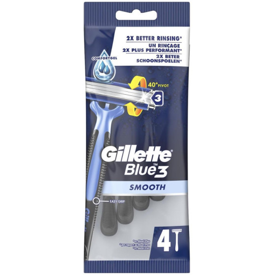 RASOIRS JETABLES BLUE3 SMOOTH GILLETTE X4