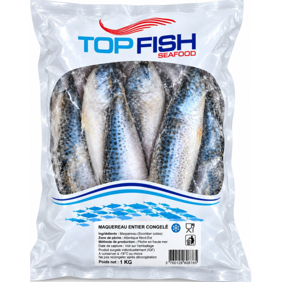 MAQUEREAU ENTIER CONGELEE TOPFISH SEA FOOD 1KG