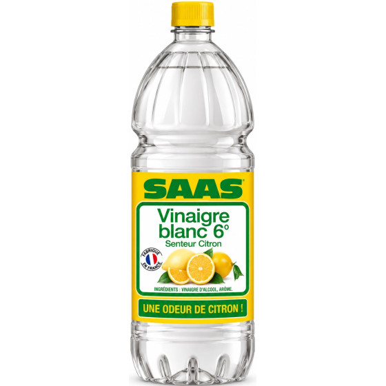 VINAIGRE D'ALCOOL BLANC AROMATISE AU CITRON SAAS 1L
