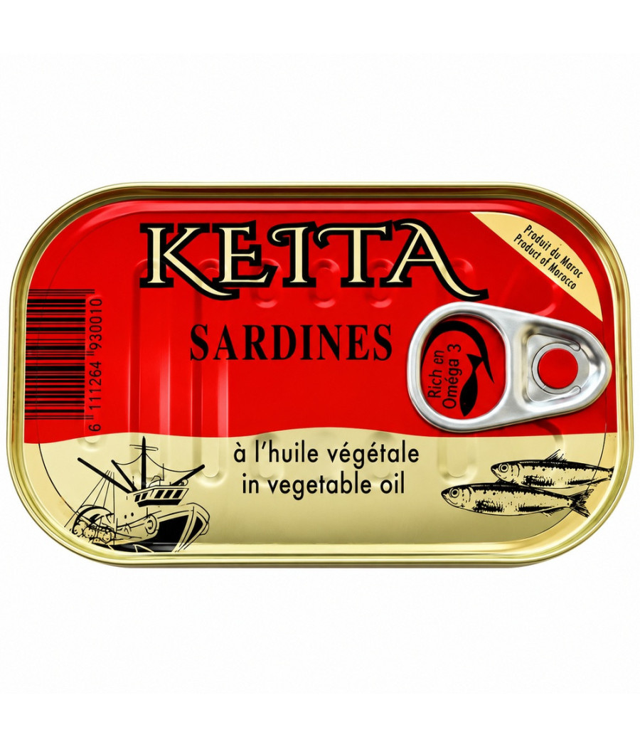 SARDINES A L'HUILE VEGETALE KETTA 120G