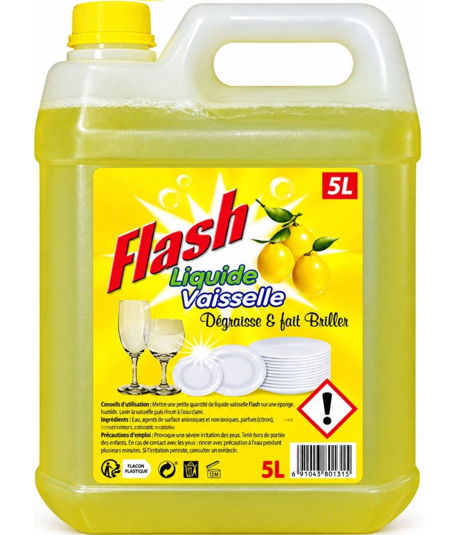 LIQUIDE VAISELLE CITRON FLASH 5L