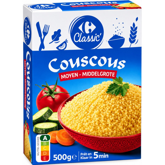 COUSCOUS MOYEN 5MIN CARREFOUR CLASSIC 500G