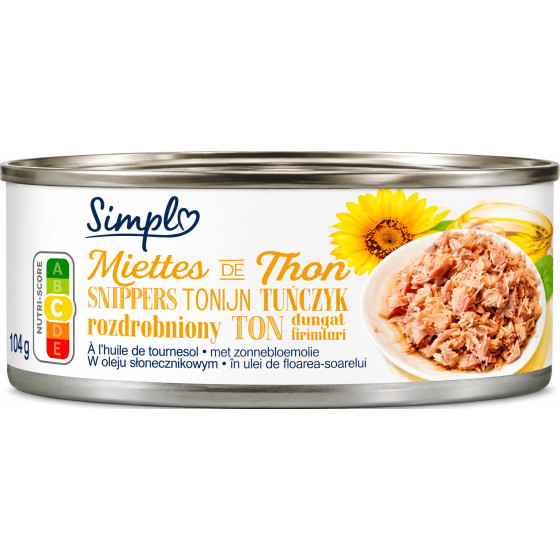 MIETTES DE THON A L'HUILE DE TOURNESOL SIMPL 150G