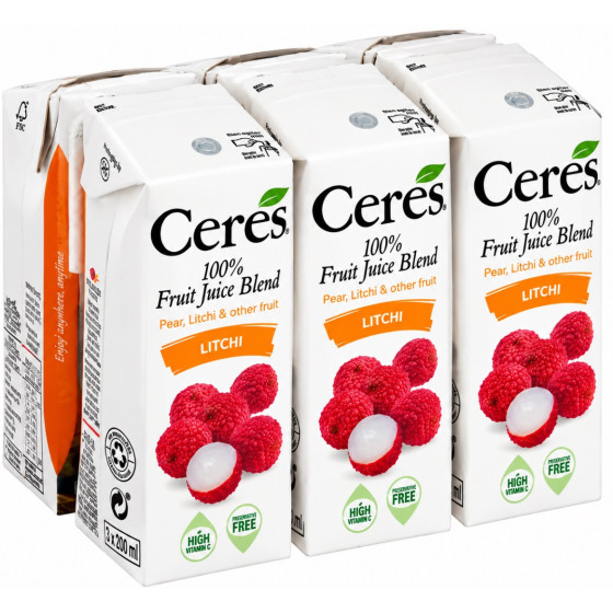 JUS DE FRUITS LETCHI 100% FRUIT CERES PACK 6 6X20CL