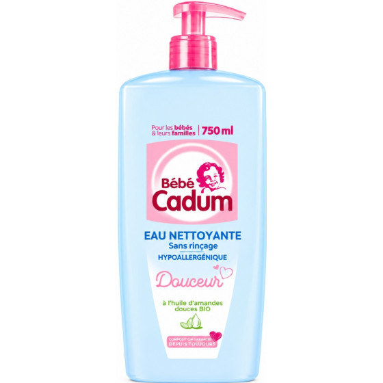 EAU NETTOYANTE BEBE A L'HUILE D'AMANDE DOUCE BIO CADUM 750ML