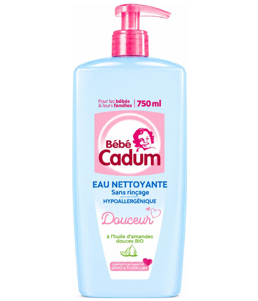 EAU NETTOYANTE BEBE A L'HUILE D'AMANDE DOUCE BIO CADUM 750ML