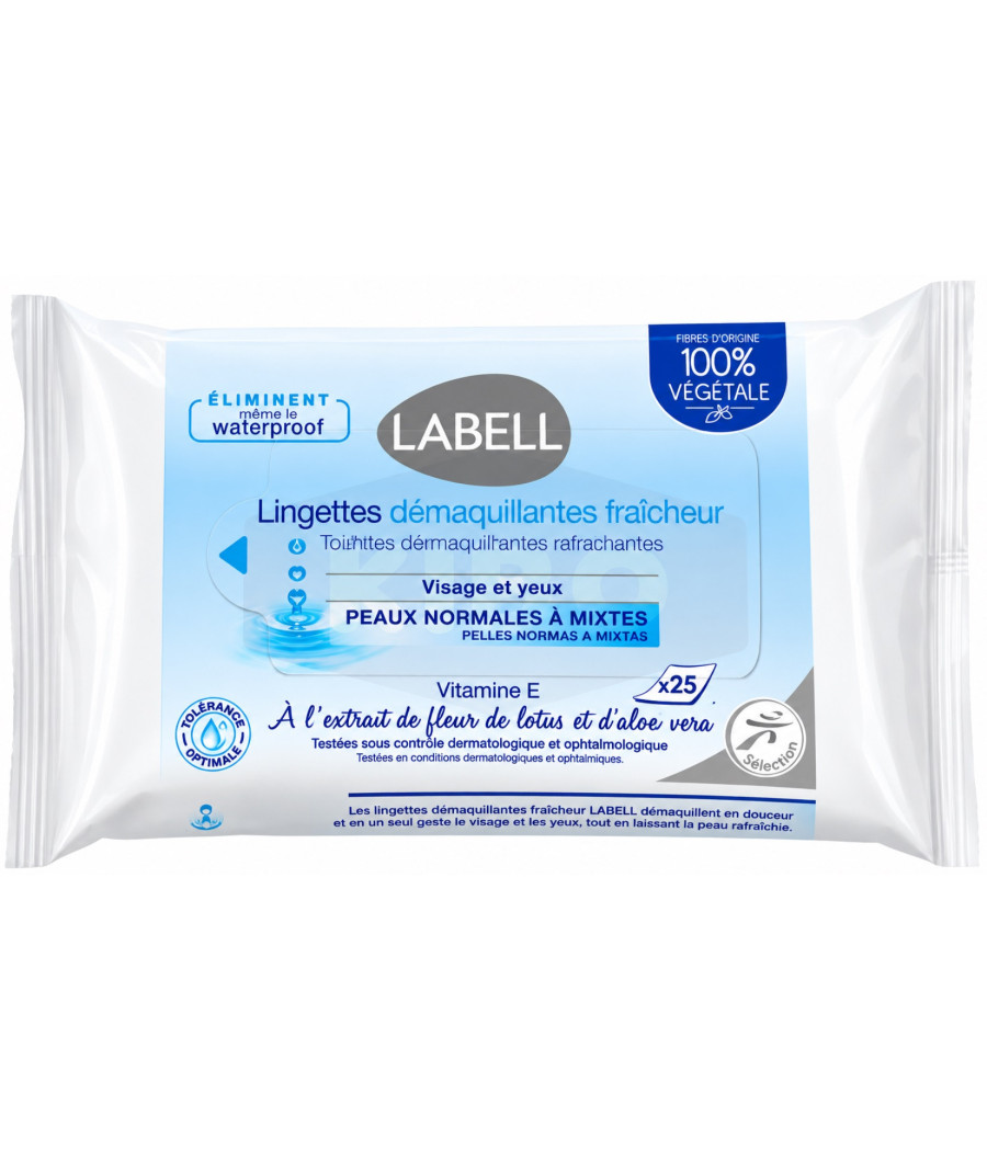LINGETTES DEMAQUILLANTES PEAUX NORMALES LABELL X25