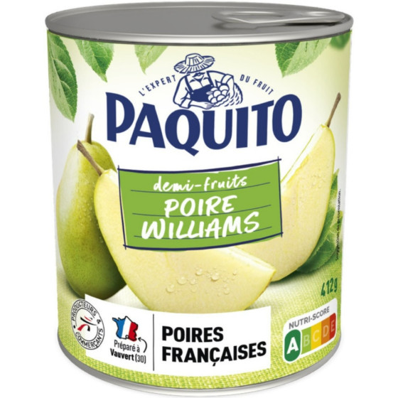 POIRE WILLIAMS AU SIROP LEGER PAQUITO 412G