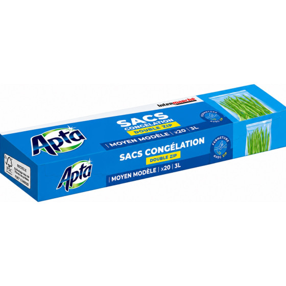 SAC DE CONGELATION DOUBLE ZIP MOYEN 3L APTA X20
