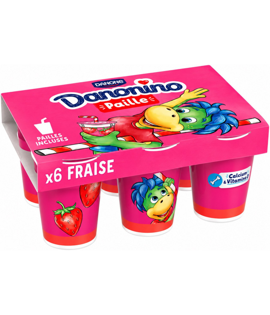 YAOURT A BOIRE DANONINO PAILLE FRAISE DANONE 6X90G