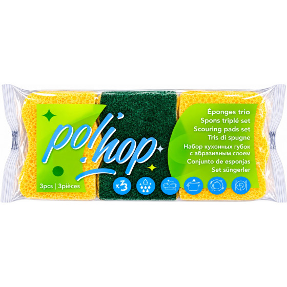 TAMPONS SUR EPONGE VEGETALE POL HOP X3