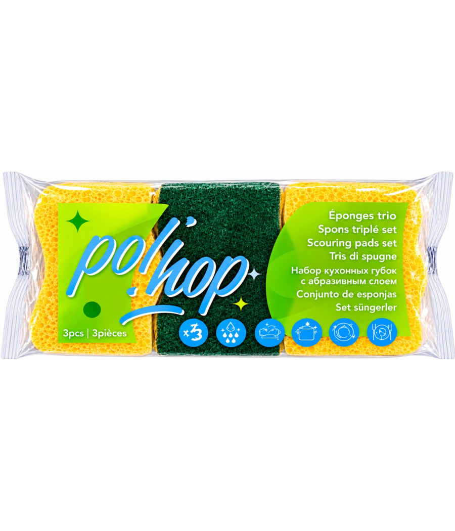 TAMPONS SUR EPONGE VEGETALE POL HOP X3