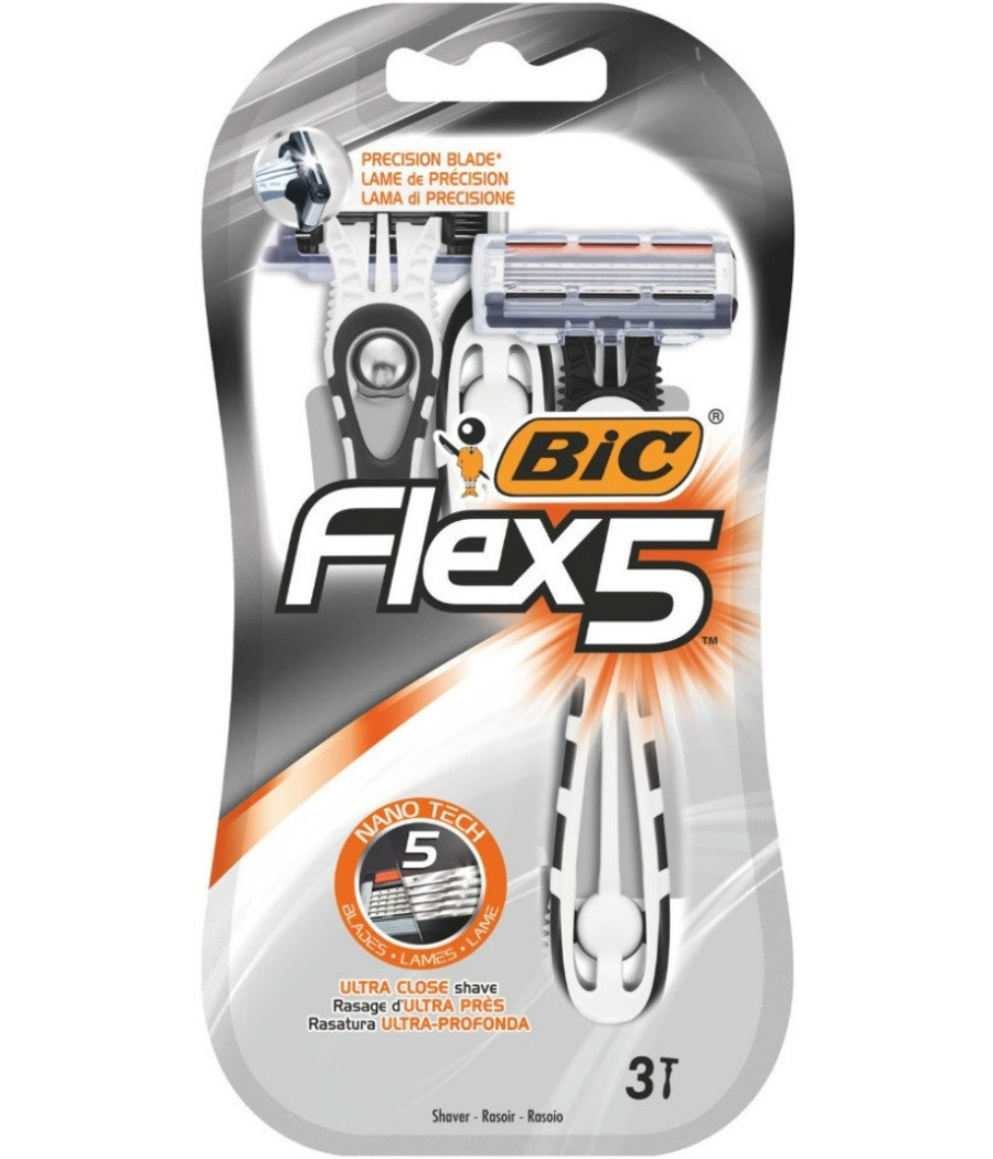 RASOIRS JETABLE POUR HOMME 5 LAMES FLEX 5 BIC X3