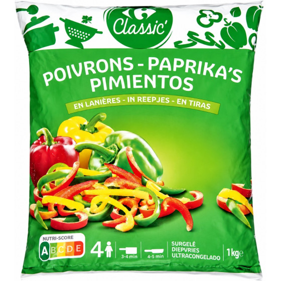 POIVRONS EN LANIERES CARREFOUR CLASSIC' 1KG