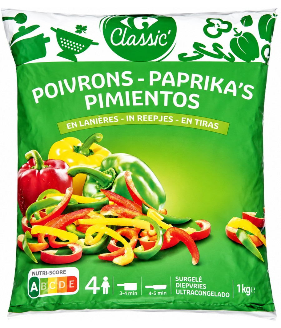 POIVRONS EN LANIERES CARREFOUR CLASSIC' 1KG