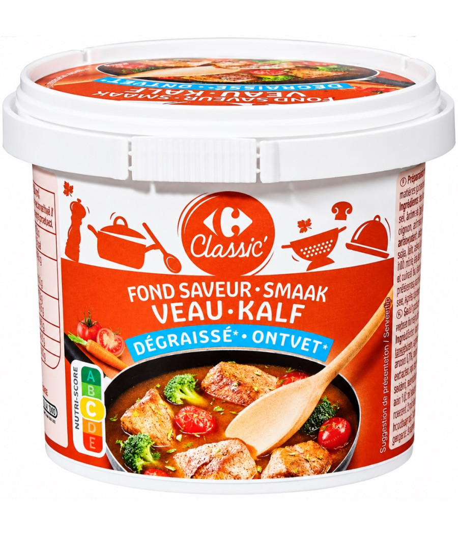 PREPARATION DESHYDRATEE FOND DE VEAU DEGRAISSE CARREFOUR CLASSIC' 100G