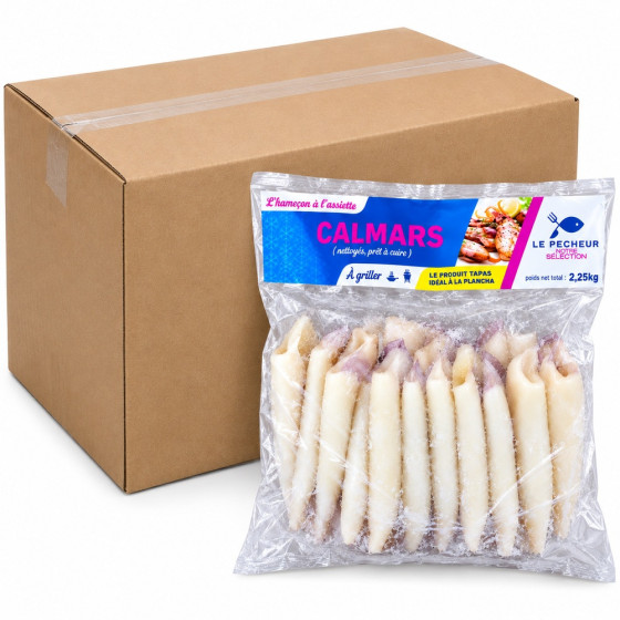 TUBES DE CALMAR / ENCORNET SURGELÉS CALIBRE 200/300 ORIGINE CHINE CARTON 4 X 2,25 KG